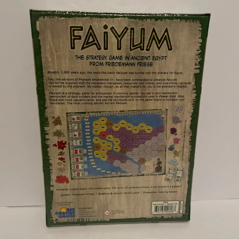 Faiyum Strategy Board Game English Rio Grande Games Friedemann Friese NEW Sealed